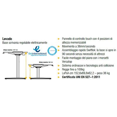 Illustrazione Scrivania regolabile in altezza Levado by Fellowes 