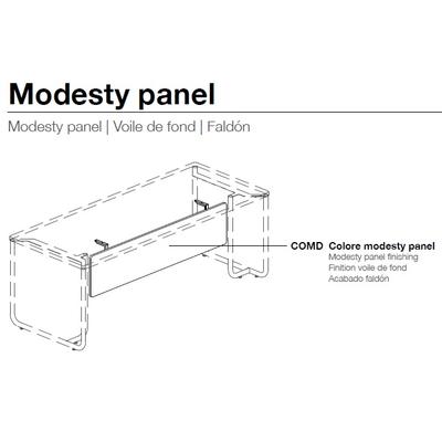 Illustrazione Modesty Panel su Scrivania Operativa I-TUBE: disponibile contattaci. 