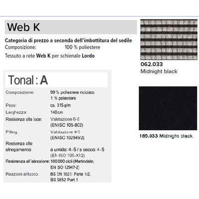 rivestimento sedile Tonal nero e schienale in rete nera  