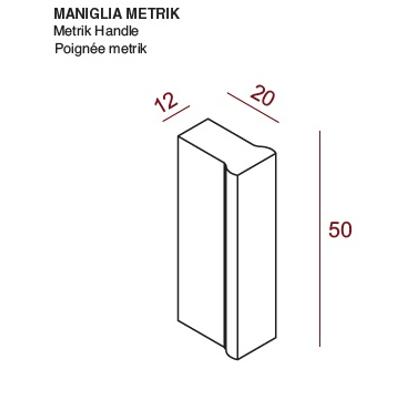 Illustrazione maniglia armadio METRIK