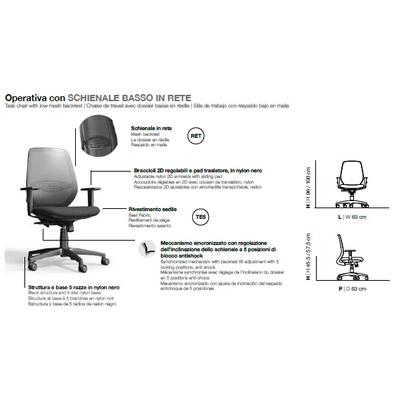 Illustrazione Poltrona Operativa Ergonomica T10